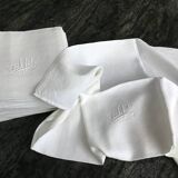 12 Damask napkins with JF monogram