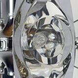 Chrome and glass lustre with lenses by Oscar Torlasco, Italy, 1960s.