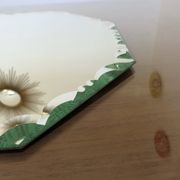 Grand miroir octogonal biseauté à poser, années 40