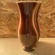 Antique verceram ceramic vase brown red beige vintage