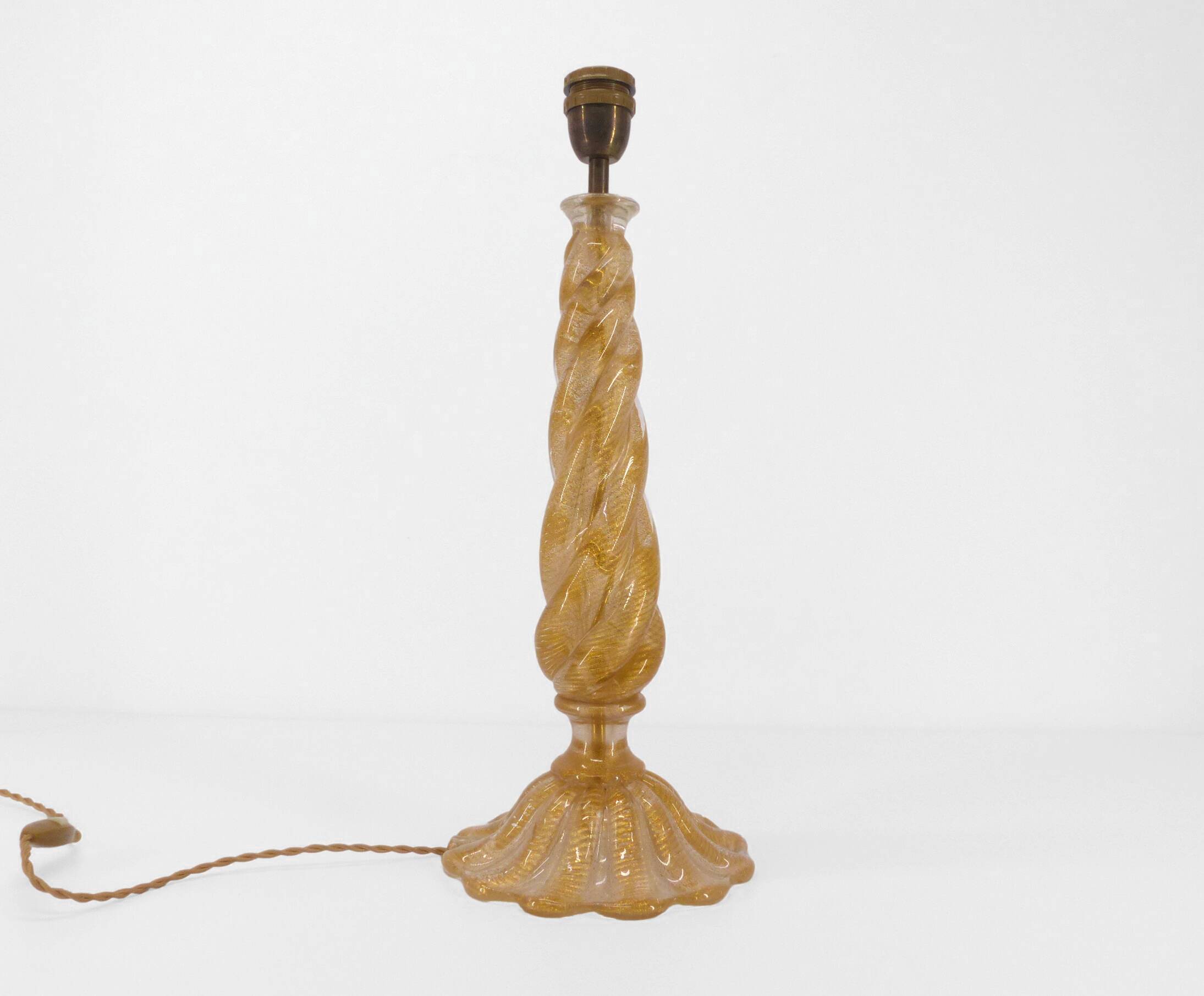 Murano lamp foot with twisted column barrel 1960