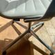 ICF armchair in white leather, four-star base on glides