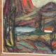 Original Mid Century Swedish Oil On Canvas – “Hut Between Hills” By B. Elvsfedt – 1962 – Vintage & Framed – 83 × 70 Cm (32.7" × 27.6")