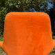 Fauteuil vintage orange et pied chromé