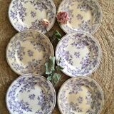 Six plates serves iron land U & C Sarreguemines collection "Thorn".