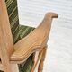 Fauteuil en bois de chêne en laine d'ameublement, état d'origine.