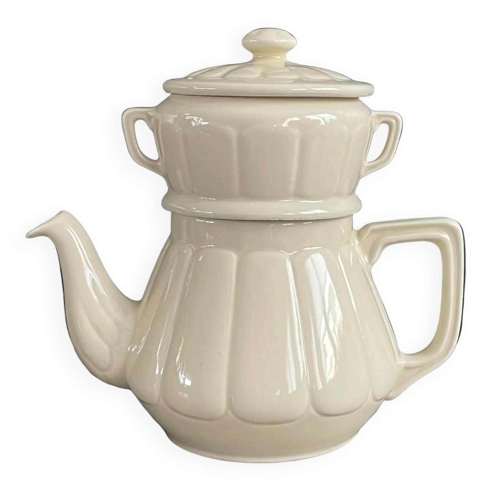 Old coffee pot with ceramic filter