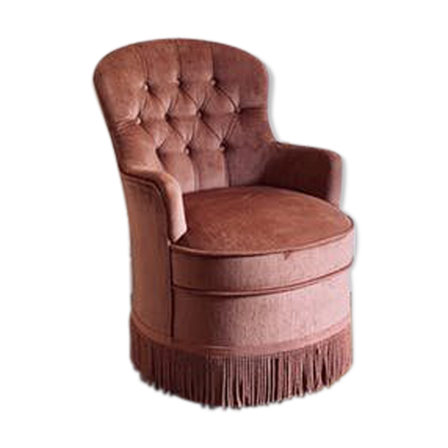 Pink velvet toad armchair
