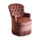 Pink velvet toad armchair