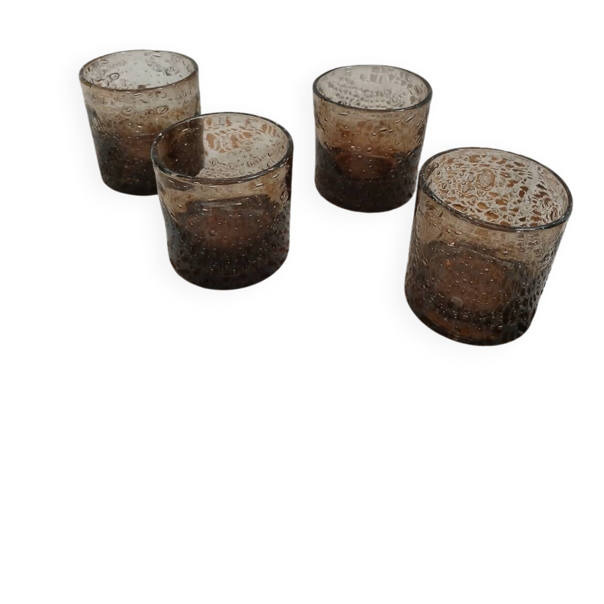 4 bubble glass water glasses