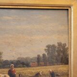 Oil on the tabla “Paisaje con ganado”, Firmado “Ruytter”, Escuela Barbizon, s. XIX – France