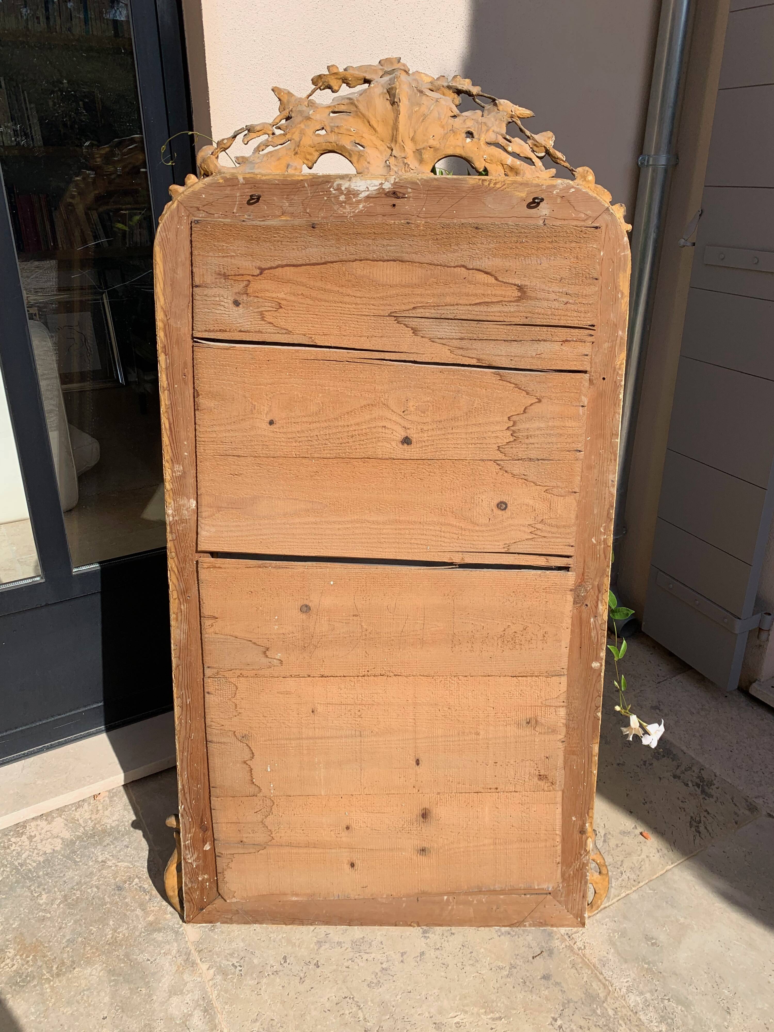 Napoleon iii mirror from the 19th century, large model, in gilded wood, height: 156 cm