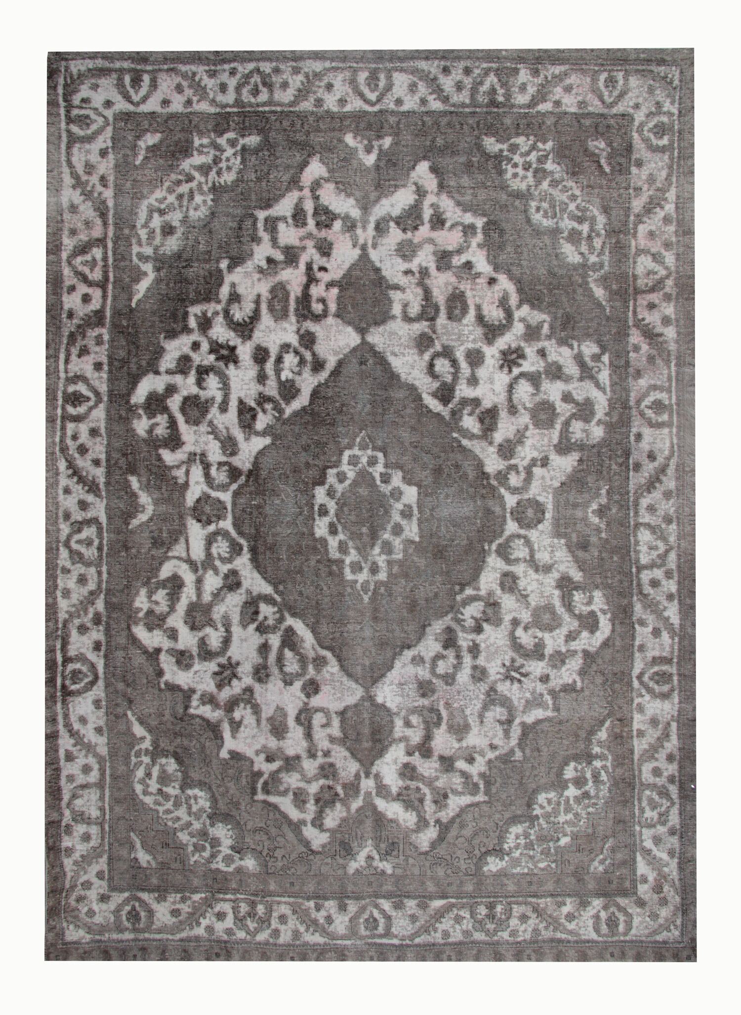 Large Grey Overdyed Rug Handmade Oriental Wool Living Room Carpet- 280x296cm