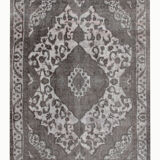 Large Grey Overdyed Rug Handmade Oriental Wool Living Room Carpet- 280x296cm
