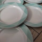 6 retro dessert plates in earthenware