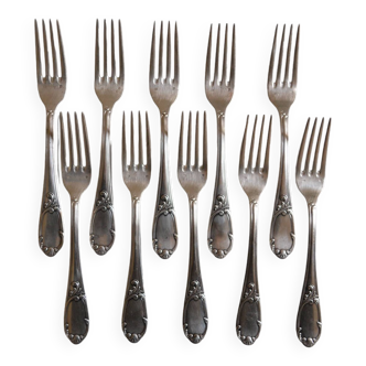 10 Fourchettes de table métal argenté Frionnet François