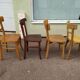 Set of 10 wooden bar bistro chairs - old - vintage