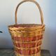 Basket in vintage woven wicker and red gingham