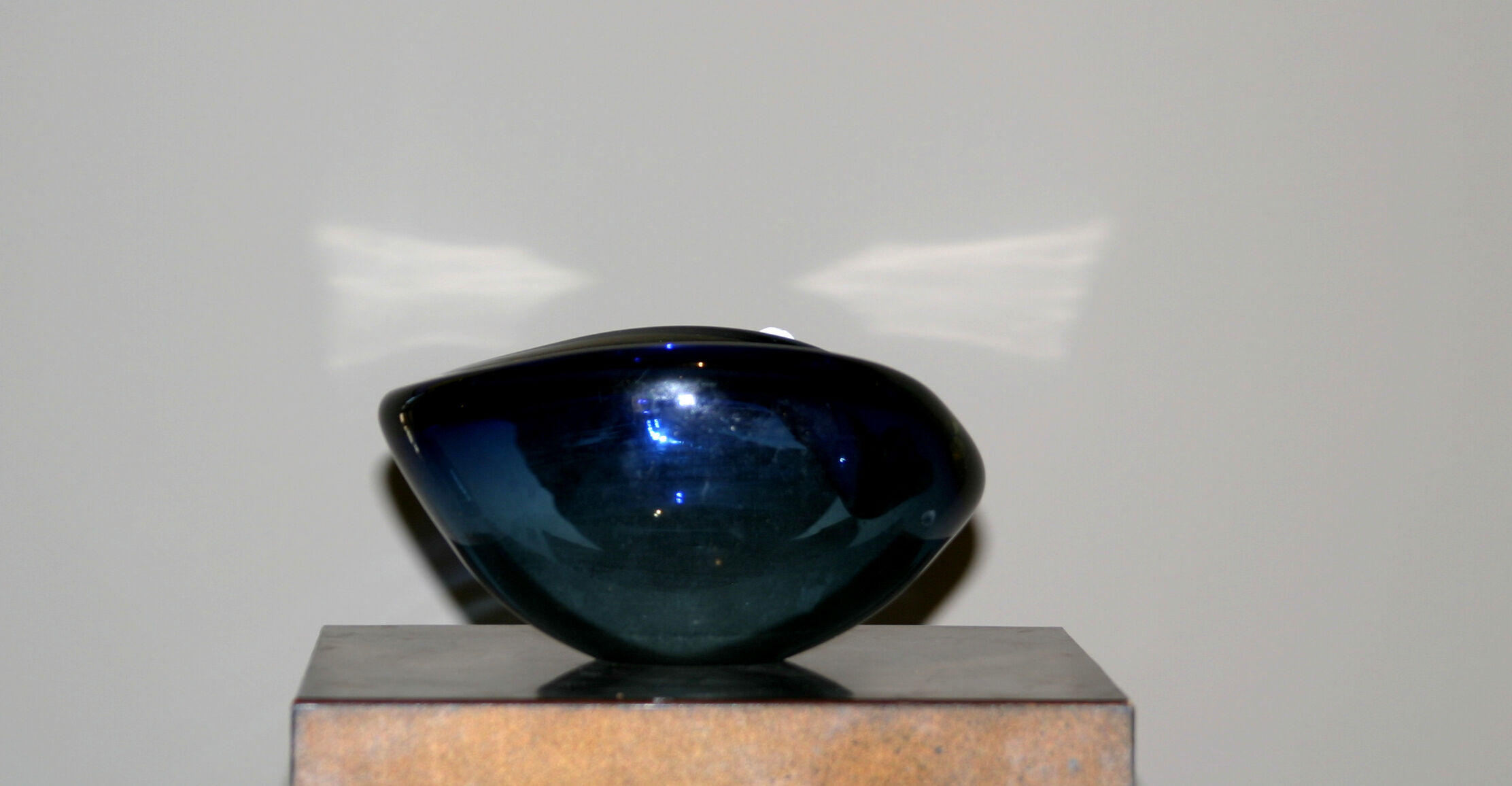 Blue glass ashtray, Murano