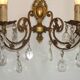 French Vintage Double Bronze & Crystal Wall Light - Stylized Dolphin Detail