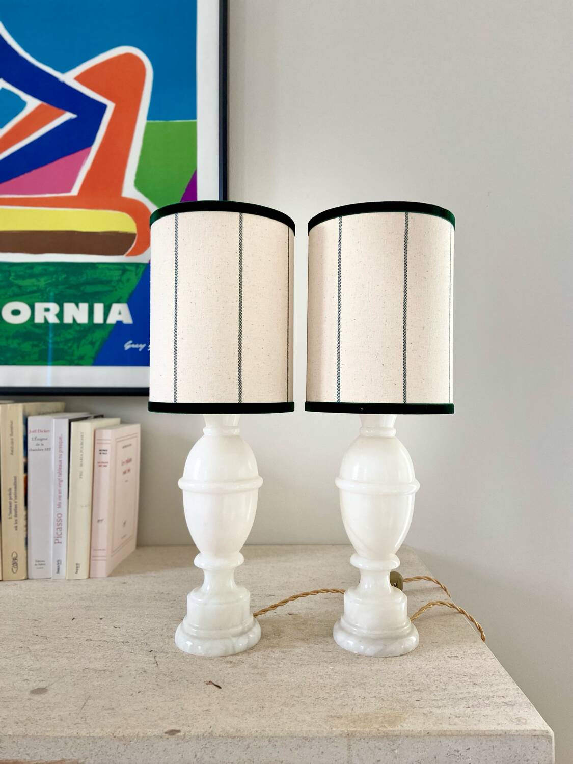 Pair of marble "Duck" bedside lamps - 1970.