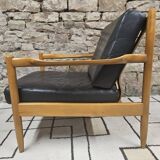 Pair of 1970s leather armchairs