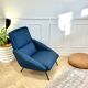 Fauteuil vintage Guermonprez, estampillé - maille 3D Bleu pétrole – De