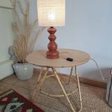 Vintage terracotta wooden lamp