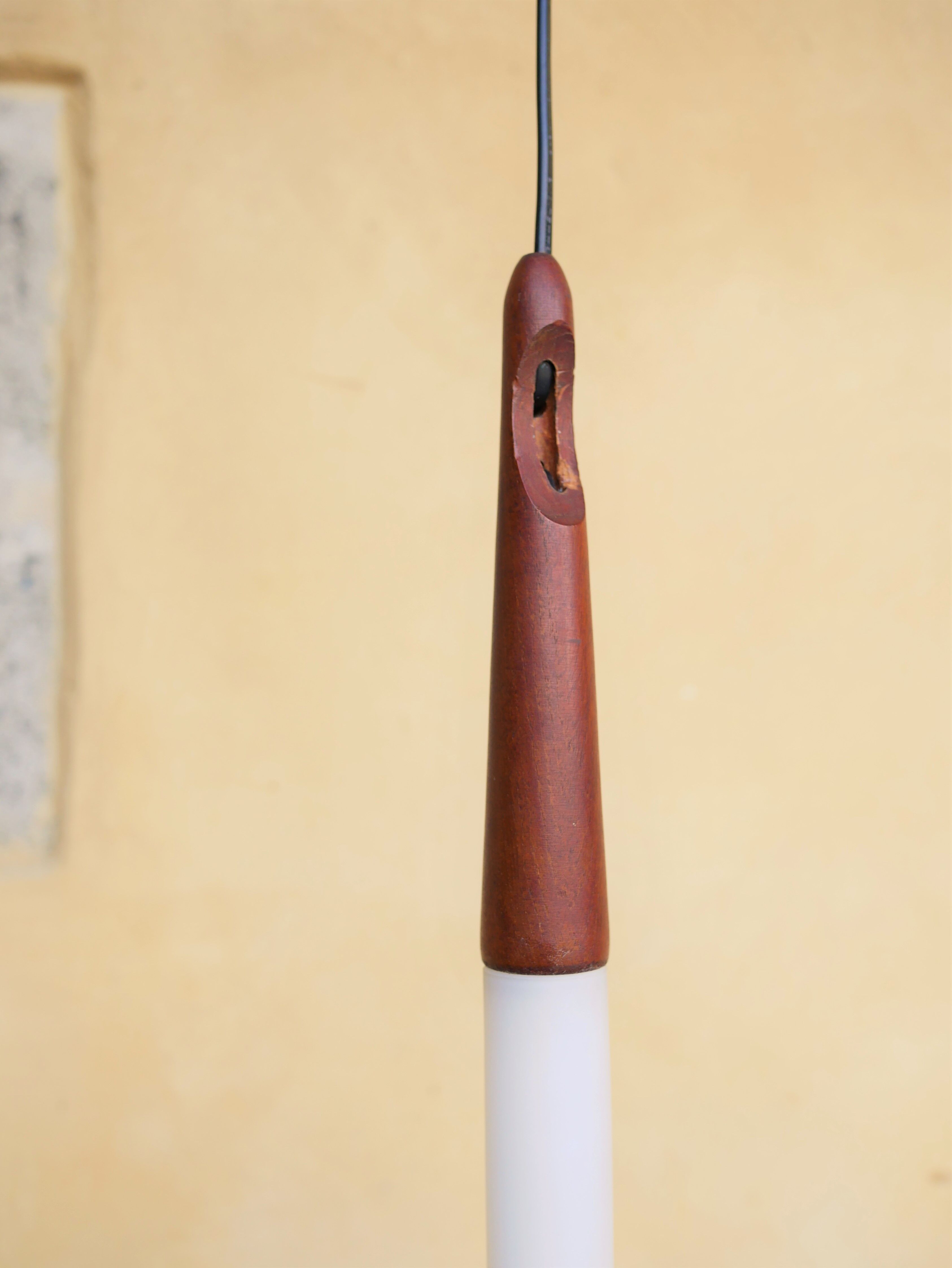 Scandinavian suspension opaline and teak by Uno and 'Sten Kristiansson' for Luxus editions