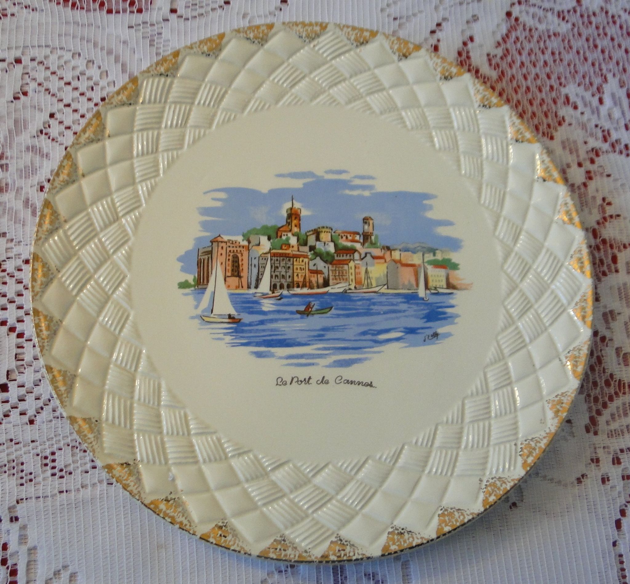 Saint Amand tart dish with cannes decor
