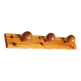 1980s pine coat rack with 3 balls