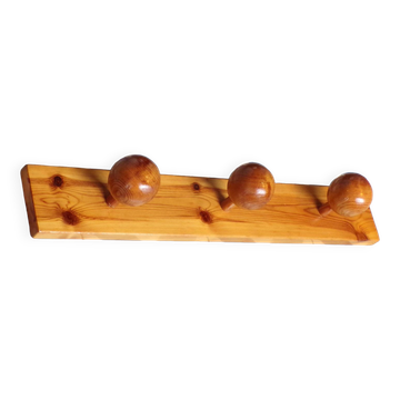 Portemanteau 1980 en pin 3 boules