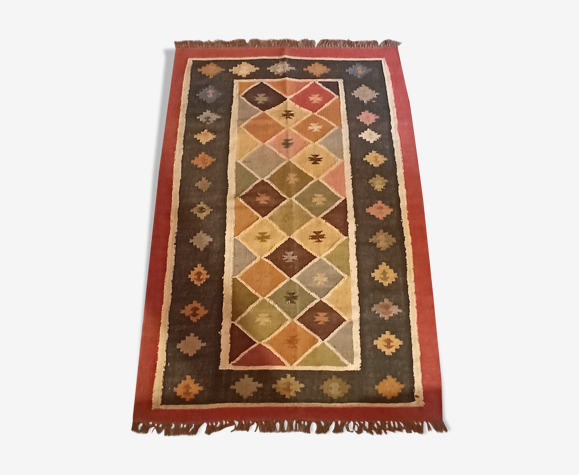 Tapis Kilim en coton et toile de jute - 120cm x 190cm