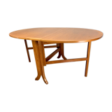 Vintage folding gateleg dining table teak
