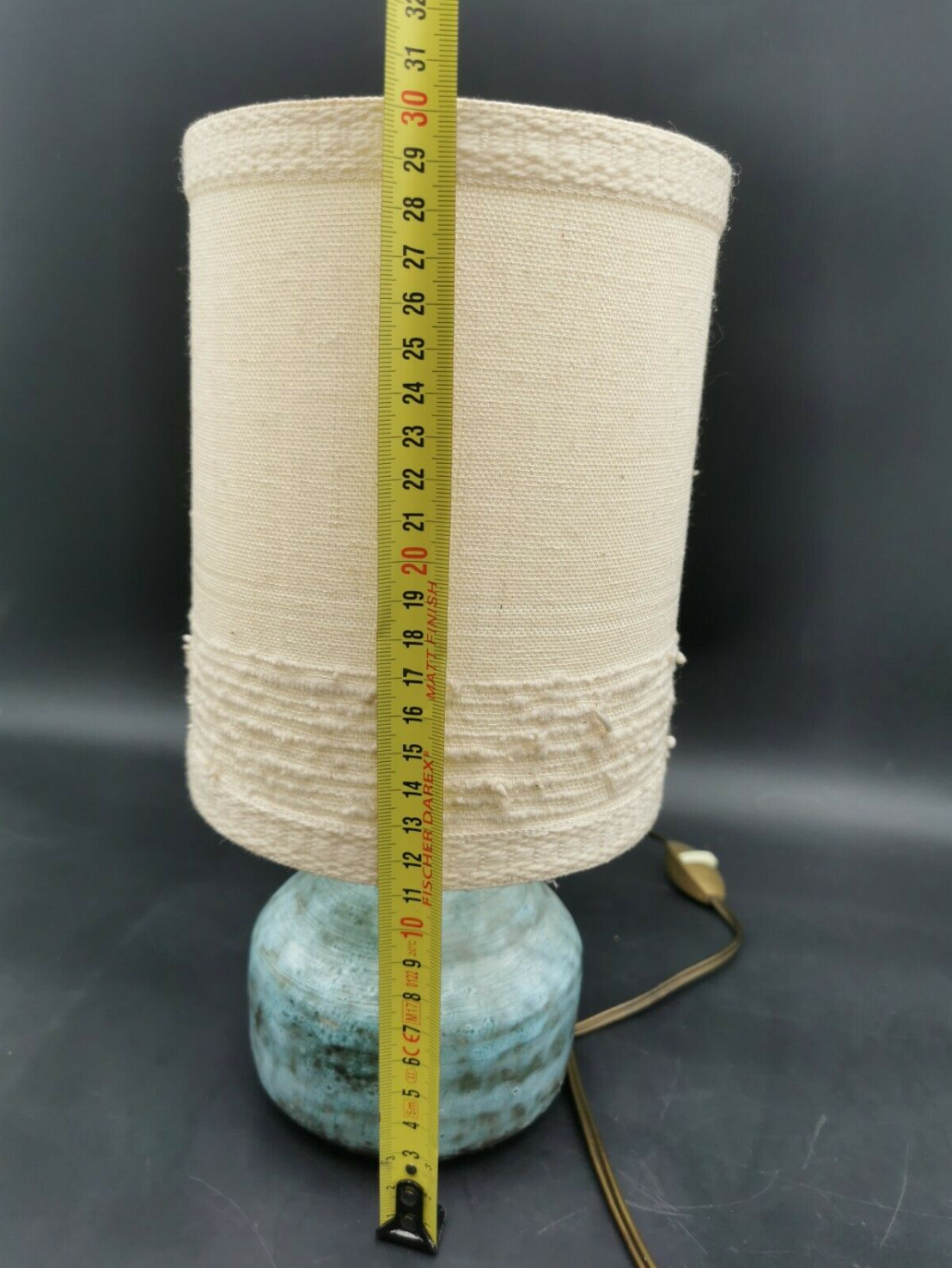 Lampe vintage céramique bleue