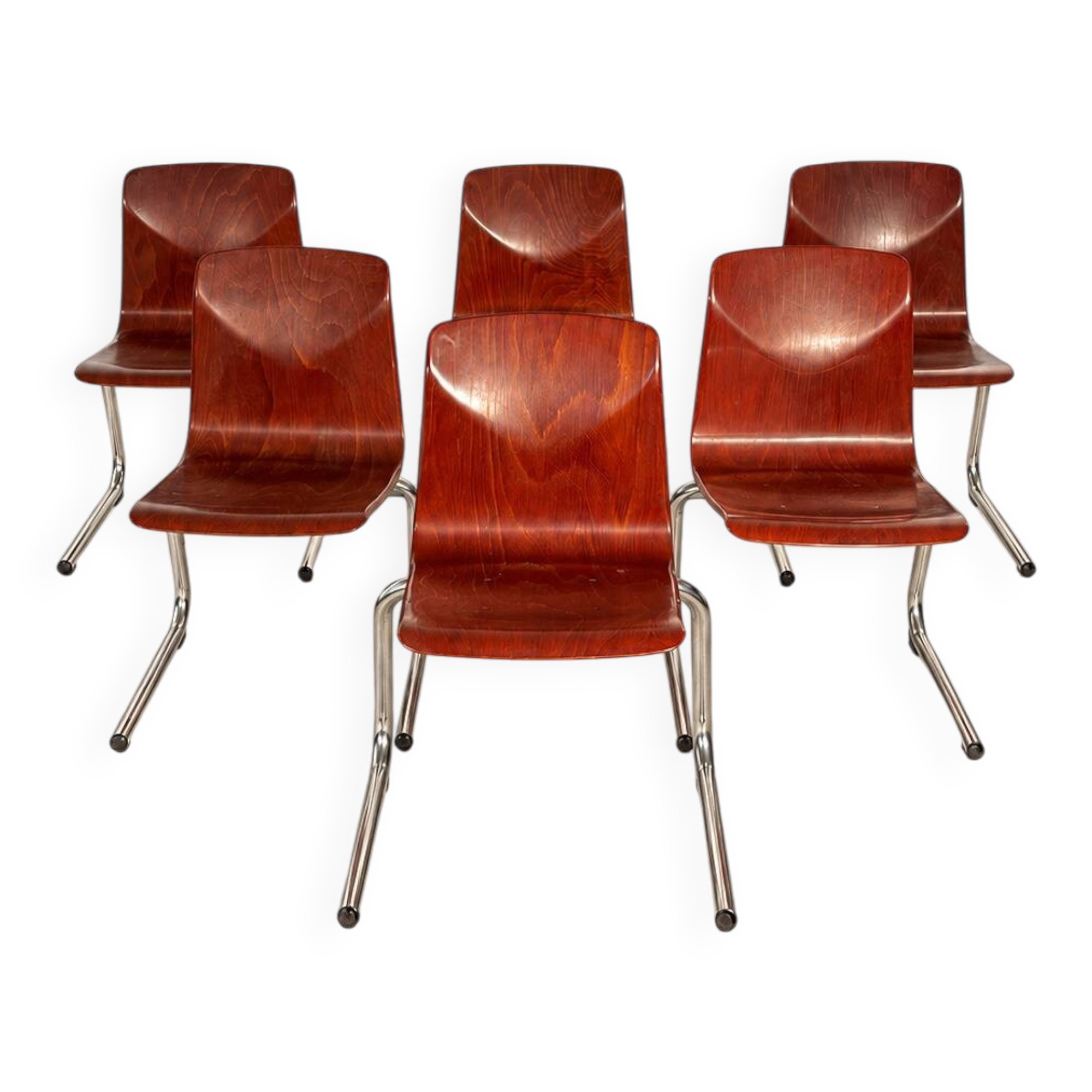 Set of 6 Vintage Thur Op Seat Chairs – Pagholz 1960s