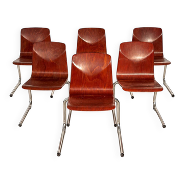 Set of 6 Vintage Thur Op Seat Chairs – Pagholz 1960s