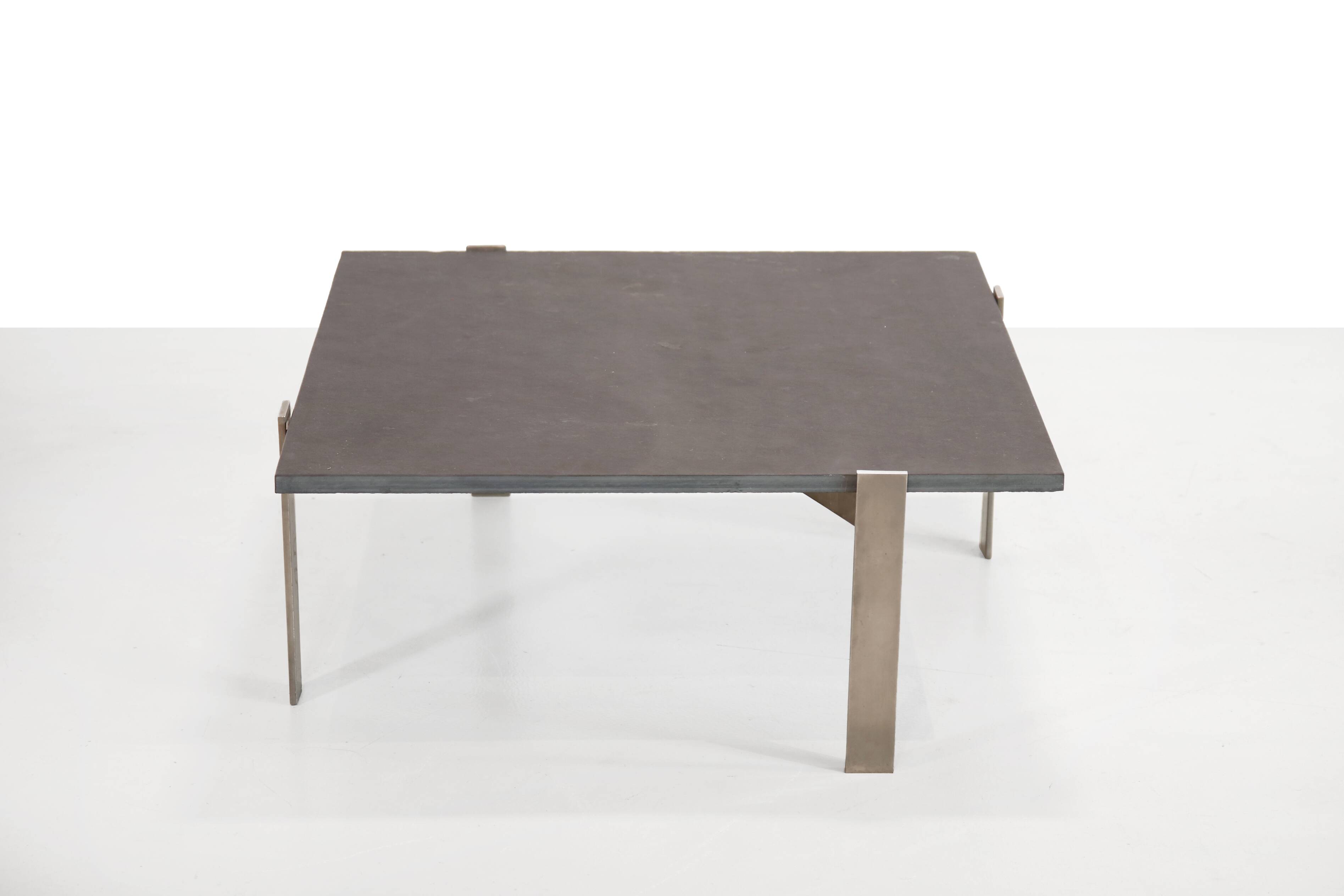 Square Coffee Table with Slate Top Designed by Rob Parry