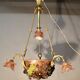 Bronze three-armed chandelier with a grape decoration.