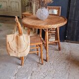 Vintage rattan table