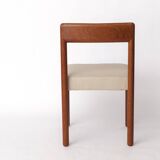 1 sur 4 Chaise de salle à manger en chêne du milieu du siècle – Vintage années 1960, revêtement gris clair