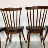 Lot de 4 chaises bistrot vintage Baumann Menuet – hêtre massif