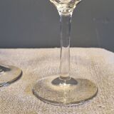 4 antique water glasses, engraved and cut crystal - 1940s