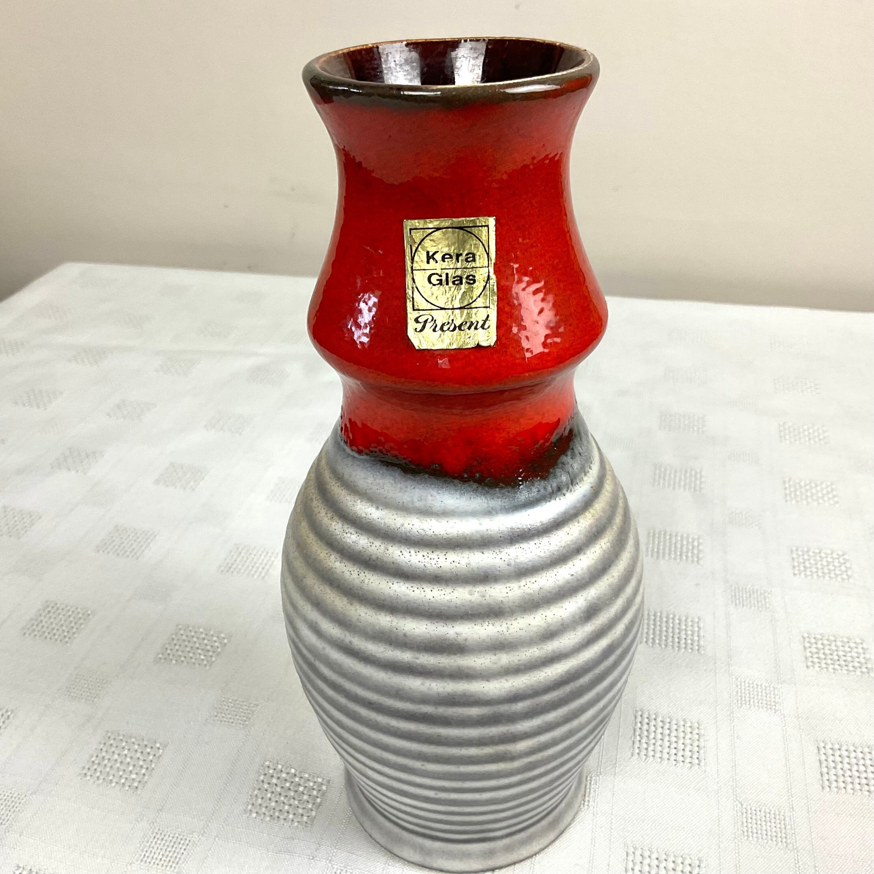 Kera Glas ceramic vase Bay West Germany