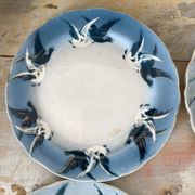 Rares assiettes à dessert Terre de Fer Choisy le roi , oiseaux