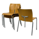 Ensemble de 4 chaises empilables vintage — Contreplaqué moulé et chrome, 199