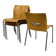 Ensemble de 4 chaises empilables vintage — Contreplaqué moulé et chrome, 199