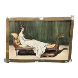 Aquarelle recto verso Madame Récamier milieu XXe