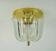 Limburg flush mount model a475 3031 flower-shaped glass shade and brass 70s