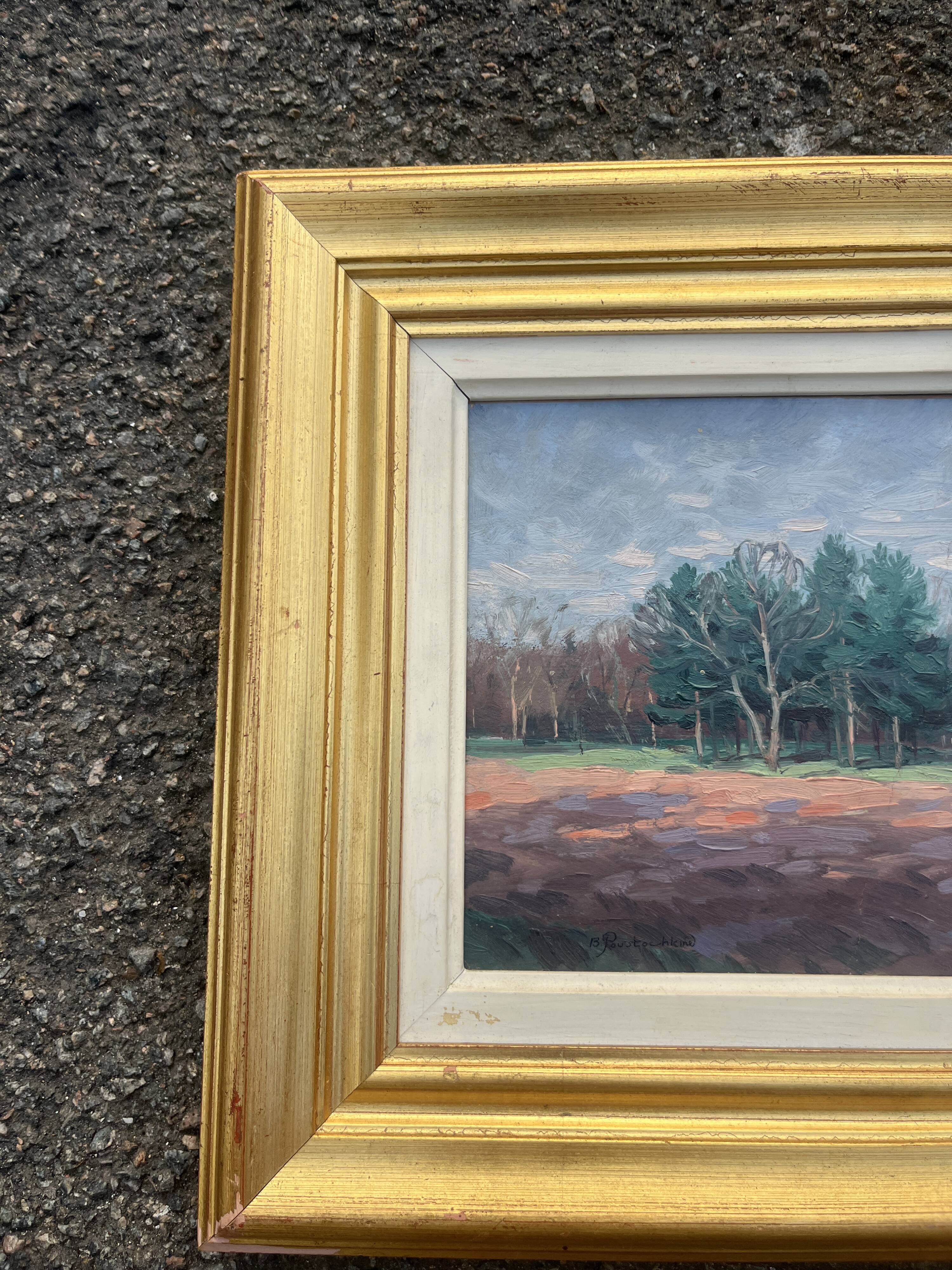 Ancient Table – Oil on canvas by Basil Poustochkine (1893-1973) – "View s